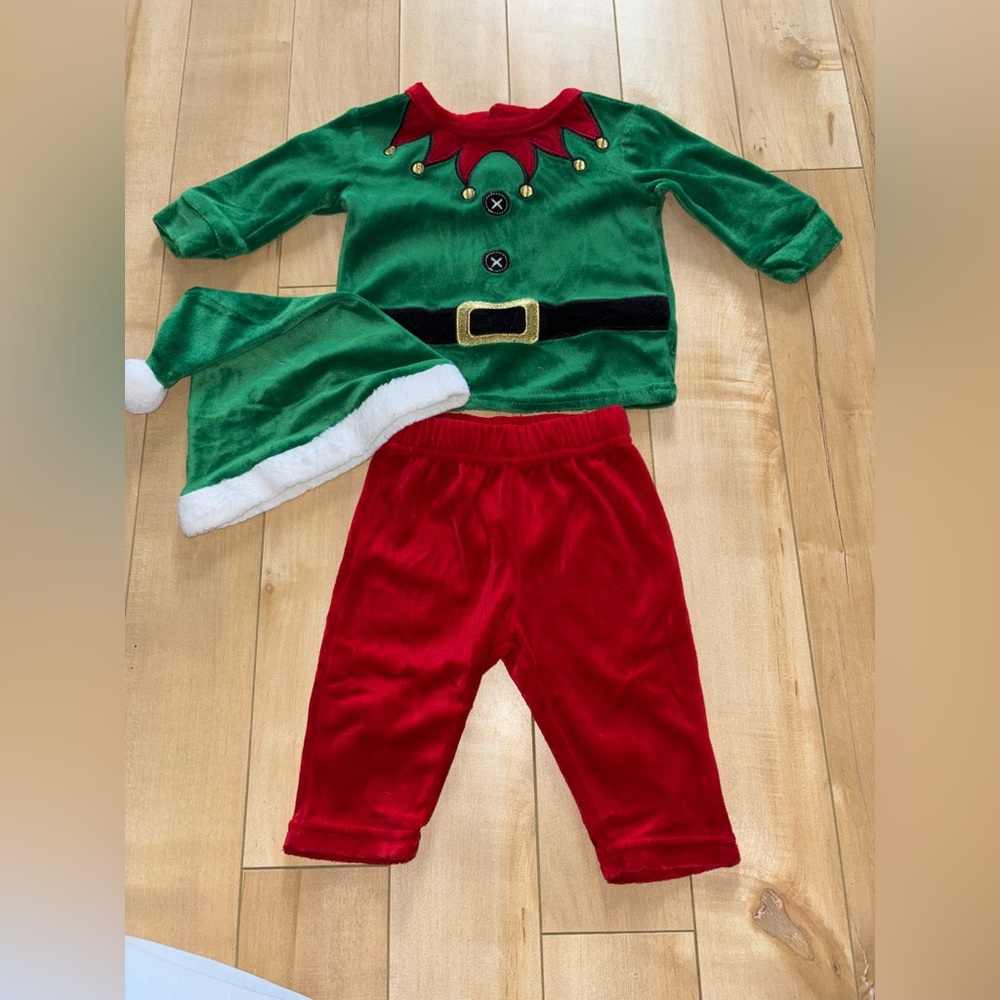 Festive Green and Red Elf Costume for Kids